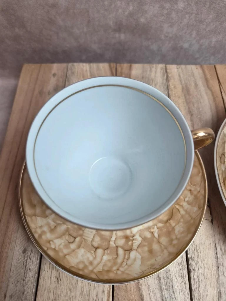 Karolina porcelain cup & bowl set – gold marble decor – Made in Poland – photo 3